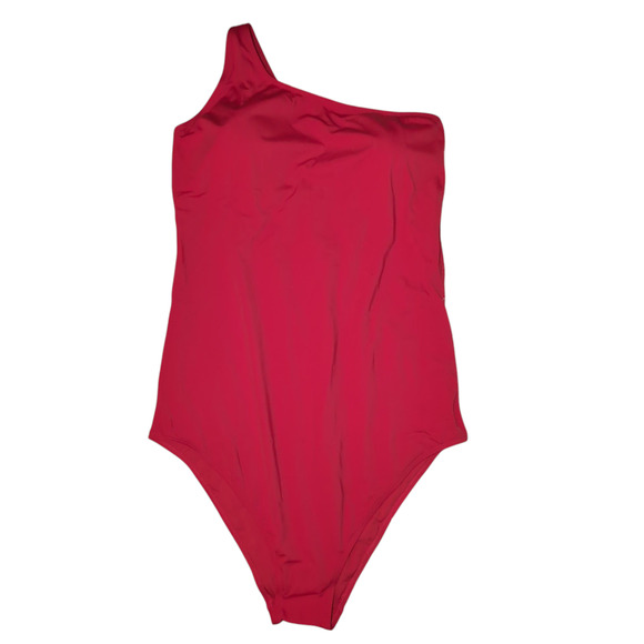 NWT Andie Cherry Red Nantucket One Shoulder One Piece Swimsuit Size XXXLT - Picture 1 of 8